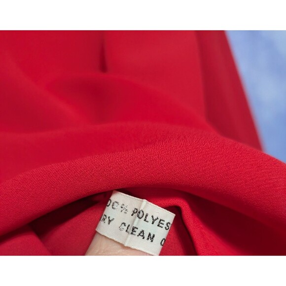 Vintage Red Sheer Button-Up Blouse Charlotte Ford Boutique Size 6 Classic Career - Picture 8 of 8